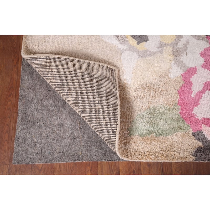 Handmade Abstract Indian Area Rug Oriental Wool & Silk Carpet - 5'4"x 8'3"