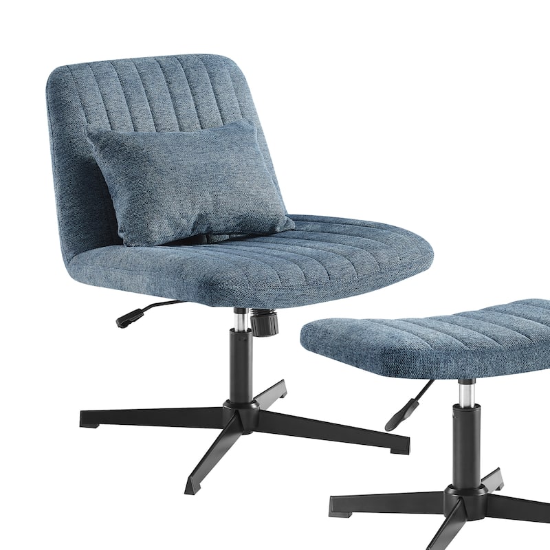 Art Leon Swivel and Adjustable Accent Chair with Ottoman