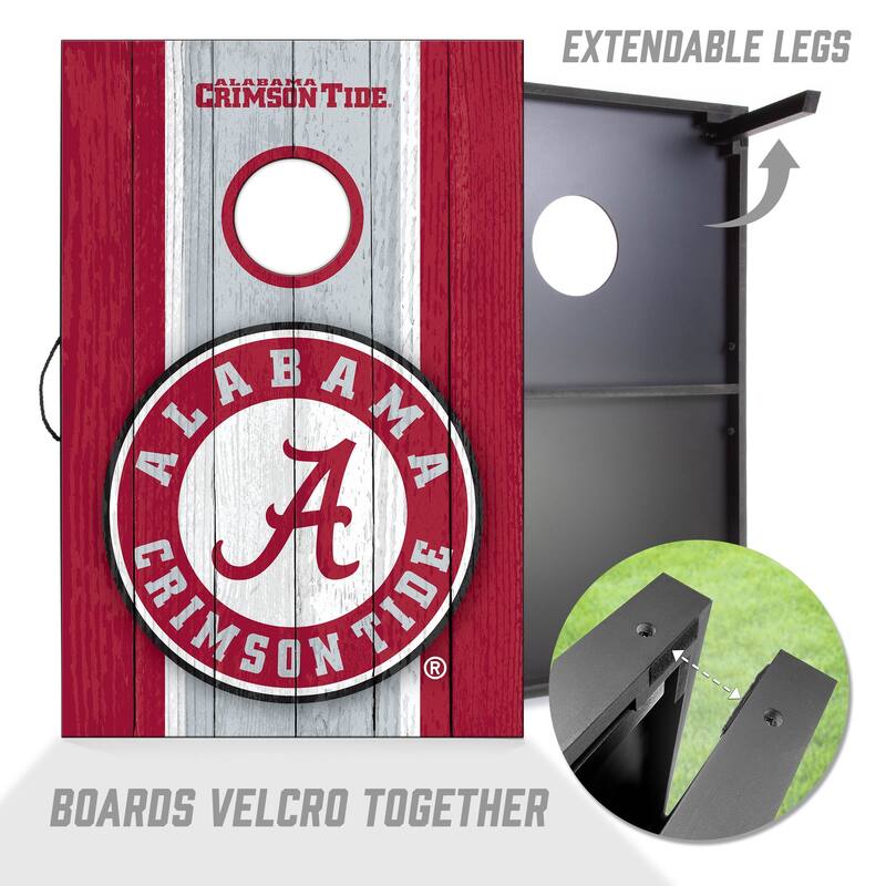 Alabama Crimson Tide NCAA Compact 2x3 Tailgate Cornhole Board Set