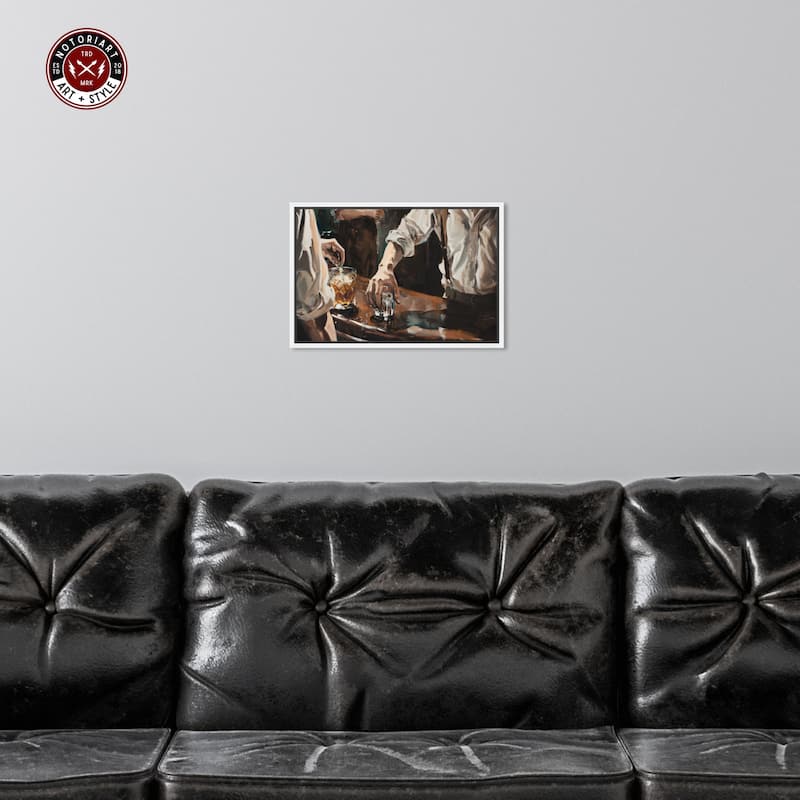 Notoriart Together For Drinks Framed Bar Cart Art For Men