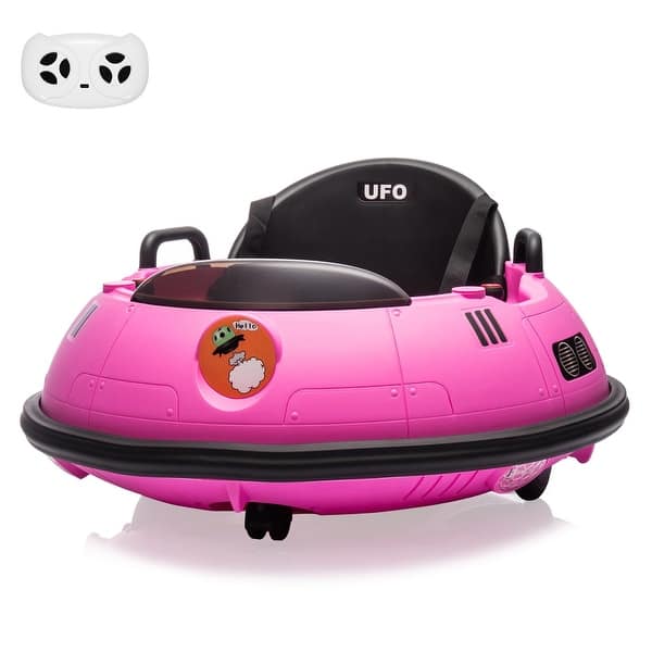 slide 2 of 21, 12V Kids Ride On Bumper Car with Remote Control 360 Degree Spin Pink