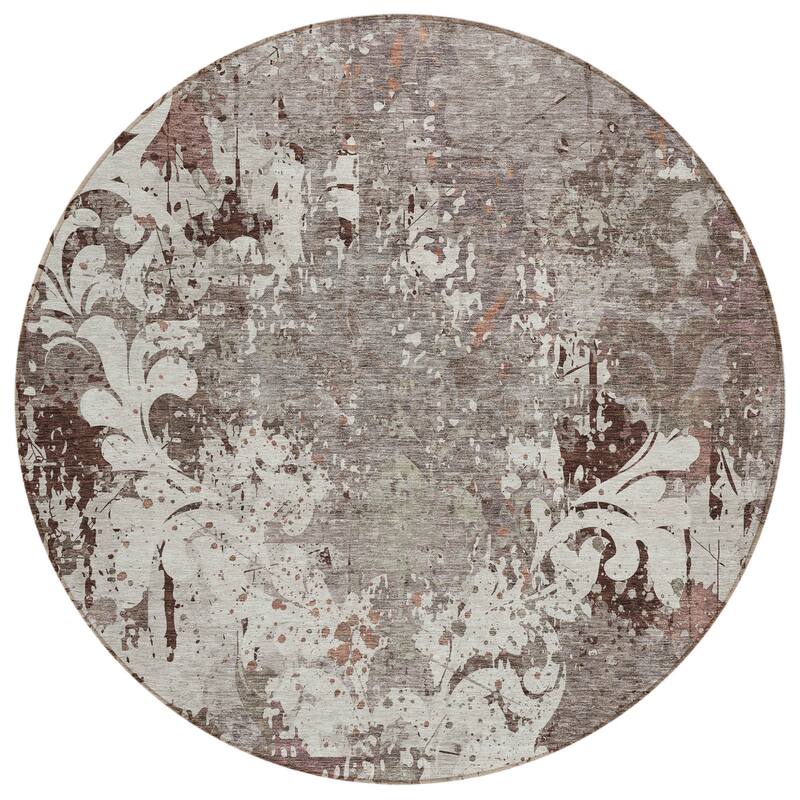 HomeRoots Damask Transitional Rectangle Outdoor Rug