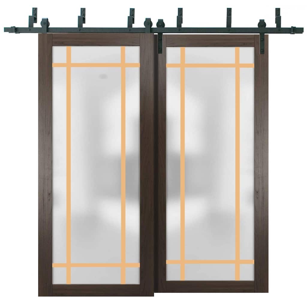 Barn Bypass Doors 36 x 80 Planum 2113 Chocolate Ash Sturdy 6.6ft
