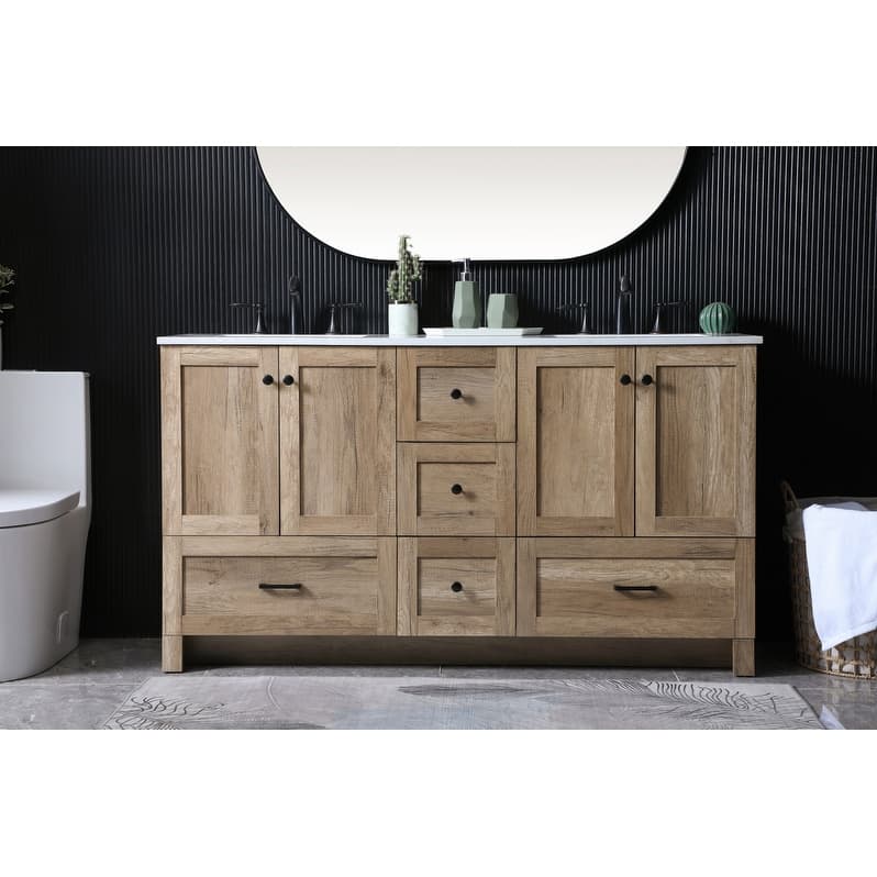 Elegant Lighting VF2860D Soma 60" Free Standing Double Basin Vanity
