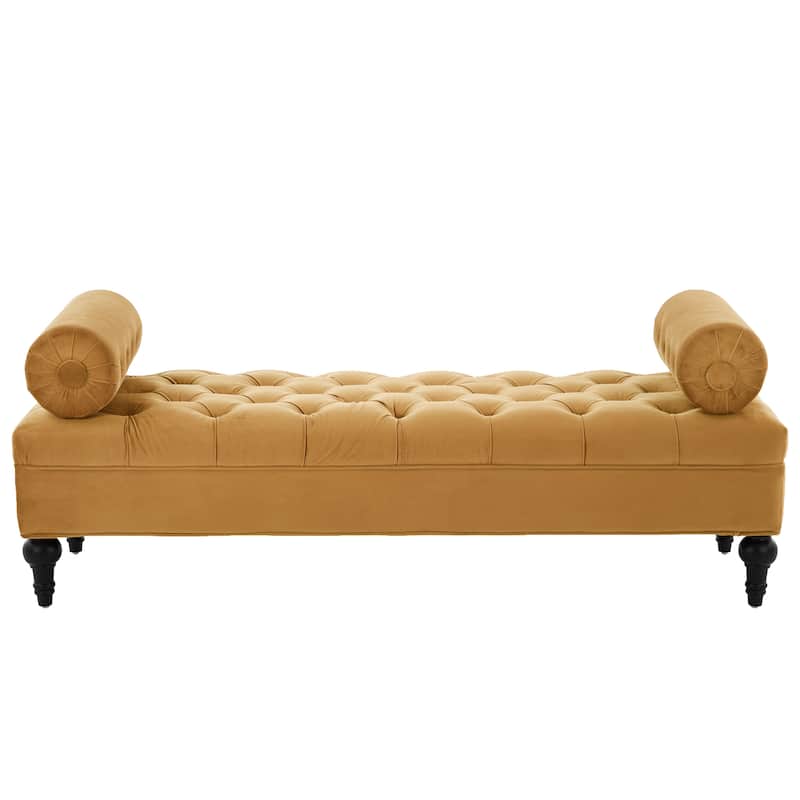 Christopher Knight Home - Anne Bedroom End-of-Bed Bench with 2 Pillows and Velvet Upholstery