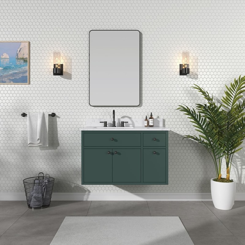 Avanity Paisley 36 in. Single Sink Vanity with Cala White Engineered Top
