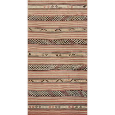 Hand Woven Oriental 100% Wool Carpet Southwestern Tribal Multi-Colored Kilim Area Rug - 9' 9'' X 5' 0''