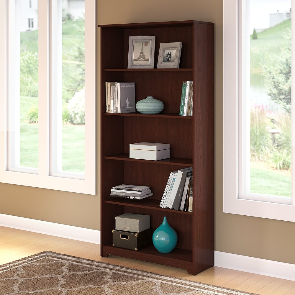 Bush Furniture Cabot Tall 5 Shelf Bookcase with Adjustable Shelves