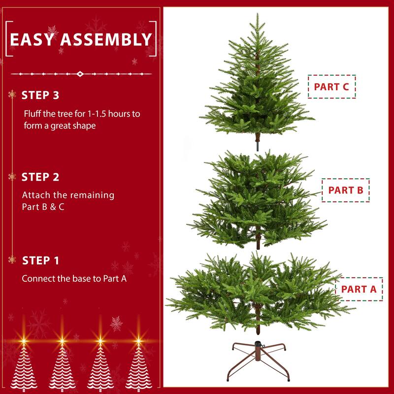 Yaheetech 6ft/7.5ft Pre-lit Artificial Christmas Tree with Multicolored LED Lights of 9 Light Modes, Green