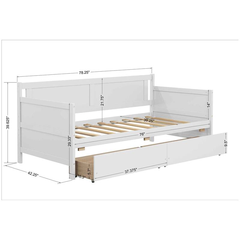 Twin size Daybed with drawers for Bedroom