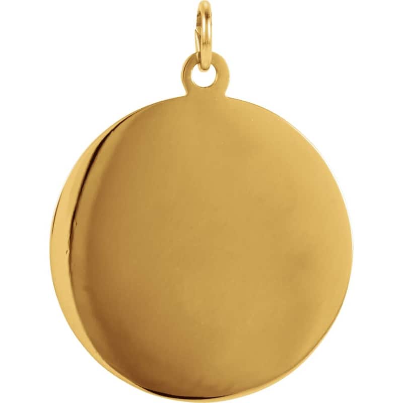 Curata 14k Yellow Gold 22mm Polished Round St. Joseph Medal Necklace, 16"