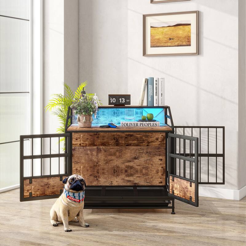 Wooden Dog Crate Furniture,Multi-function Dog Crate