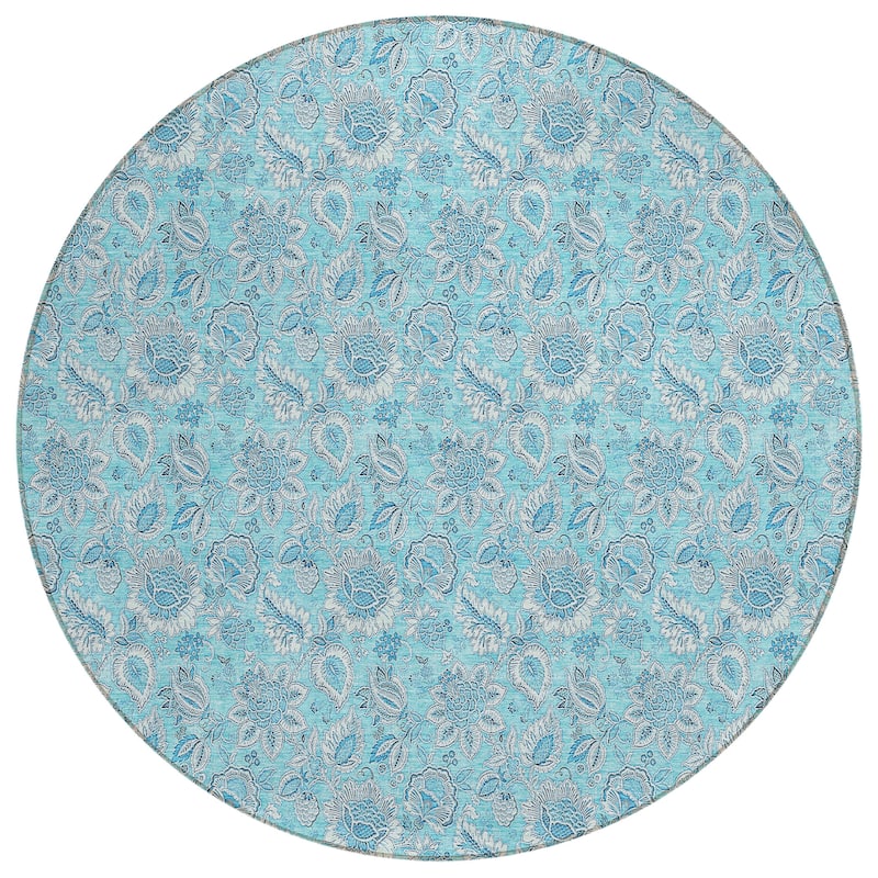 Machine Washable Indoor/ Outdoor Chantille Floral Farmhouse Rug