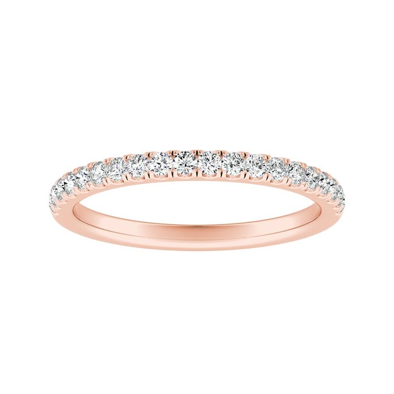 Auriya 1/3ctw Classic Round Diamond Wedding Band 14k Gold - Rose - 5.5