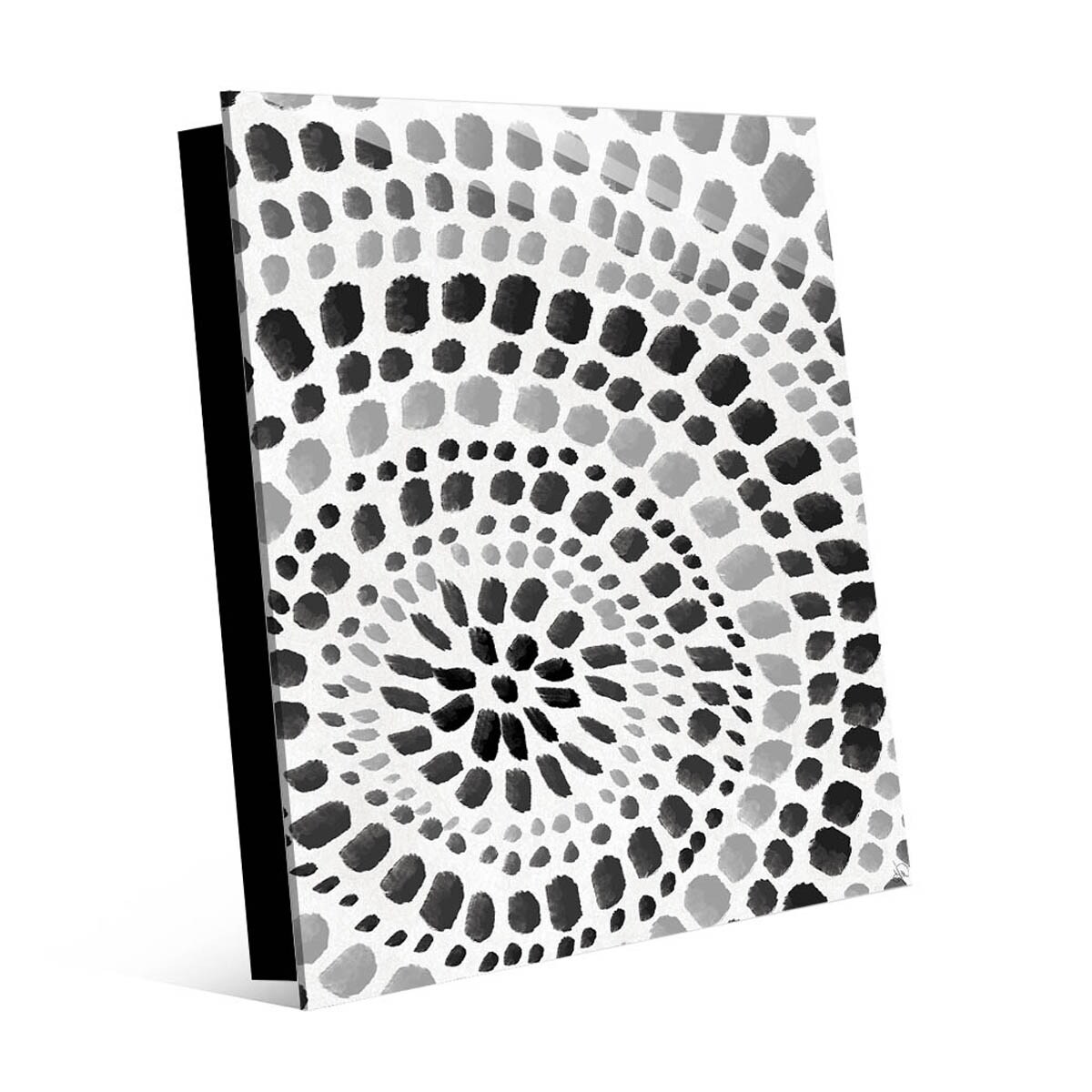 Kathy Ireland Radiant Dots in Black on White Abstract on ...