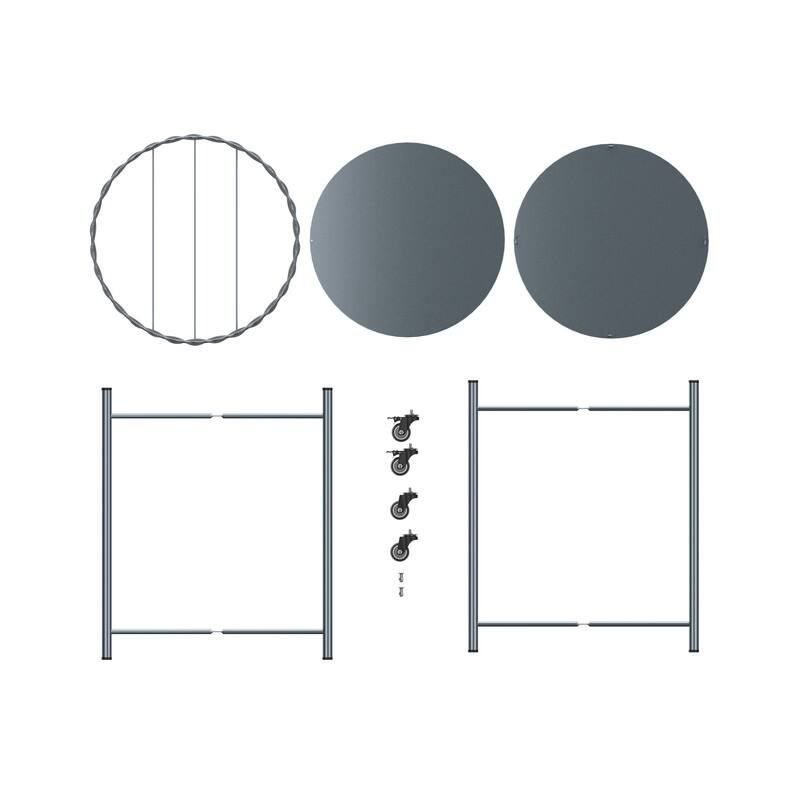 Silver Gray Rolling Coffee Table - 2-Tier Mobile Side Table with Wheels for Living Room, Bedroom & Small Spaces