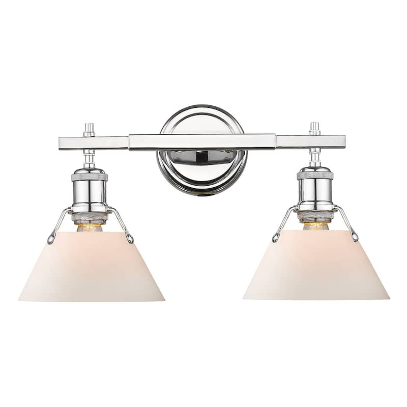 Yep by Golden Lighting Orwell 2-light Vanity in Chrome and Opal Glass - Chrome with Opal Glass