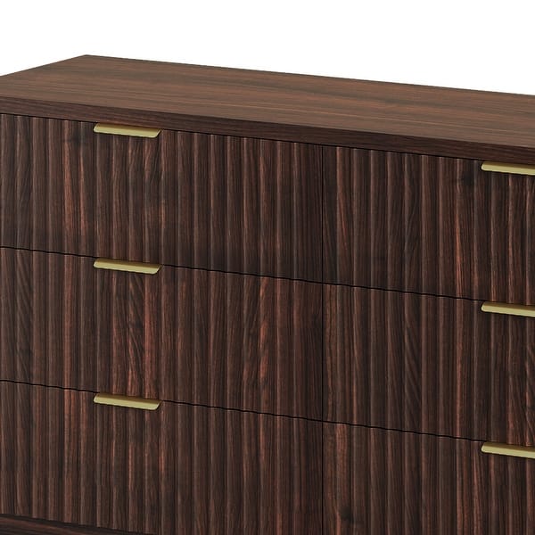 Moasis 6-drawer Dresser Double Chest of Drawer Dresser with Fluted Panel - On Sale - Bed Bath & Beyond - 41313322 Moasis 6-drawer Dresser Double Chest of Drawer Dresser with Fluted Panel - On Sale - Bed Bath & Beyond - 41313322