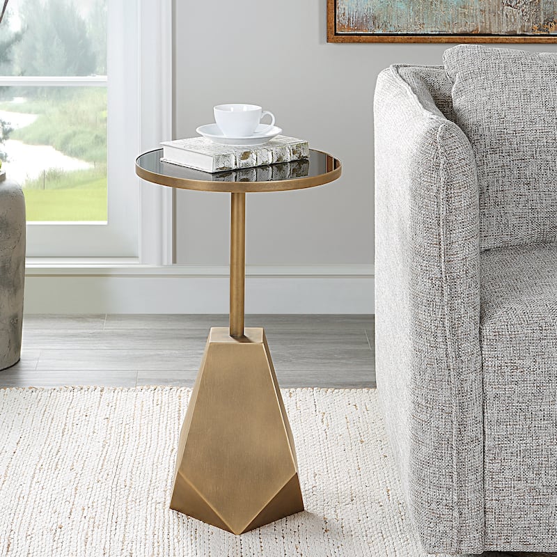 Uttermost Comet Geometric Bronze Accent Table - 14"W x 24"H x 14"D