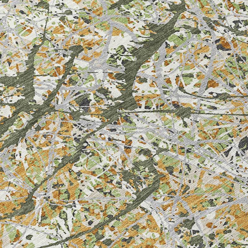 Machine Washable Indoor/ Outdoor Modern Splatter Chantille Rug