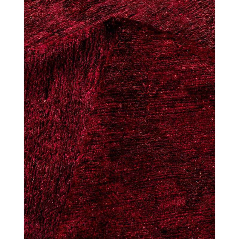 Overton Hand Knotted Wool Vintage Inspired Modern Contemporary Overdyed Red Area Rug - 9' 9" x 13' 4"