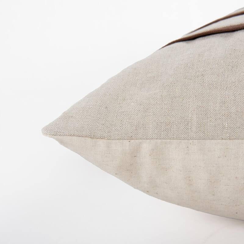 Rizzy Home Natural/Brown Blocked Striped Throw Pillow