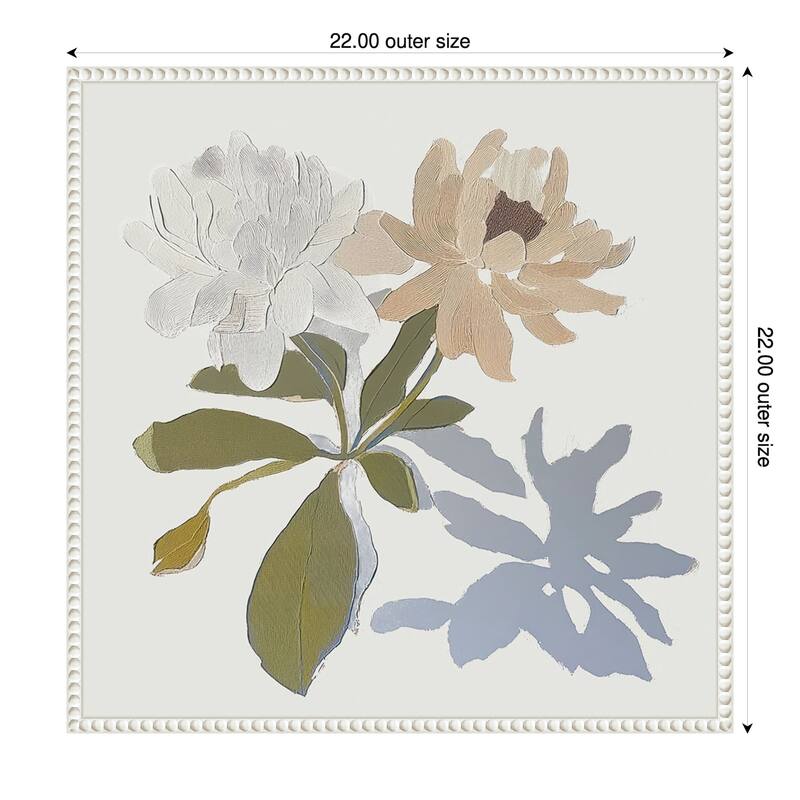 Delicate Essence No. 1 by Elara Yasna Framed Canvas Wall Art Print - 22 x 22 in