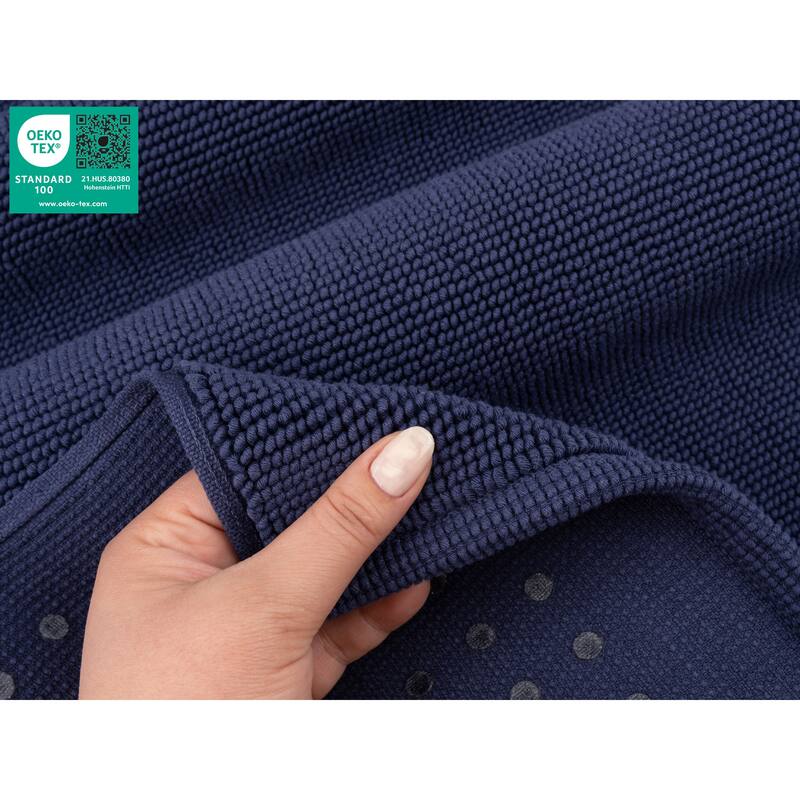 American Soft Linen 100% Cotton Bath Mat Rugs, 20x34 inches Slip Resistant Bottom Base Bath Mats for Bathroom