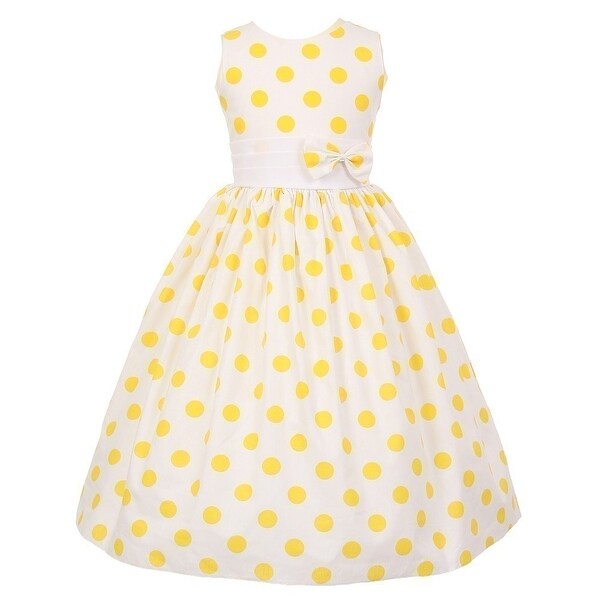 yellow polka dot dress for girl