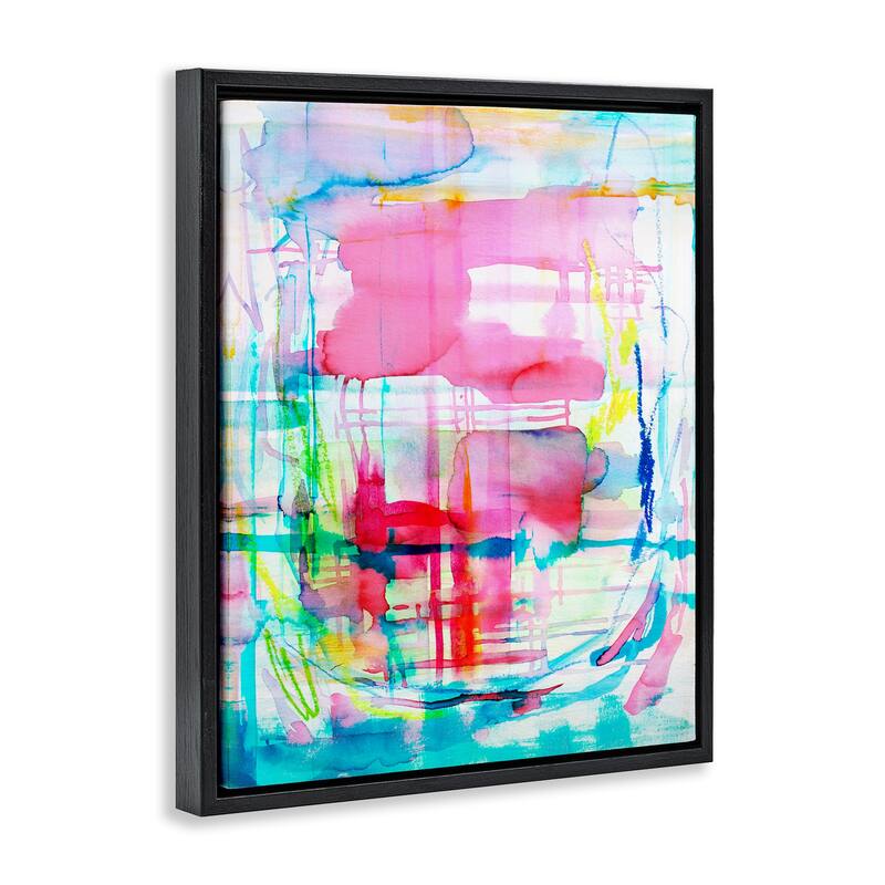 Stupell Vivid Watercolor Abstraction Framed Floater Canvas Wall Art Design By Gemma Bardot