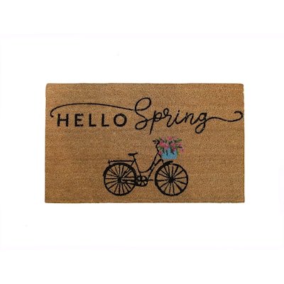 Hello Spring Bike Coir Doormat