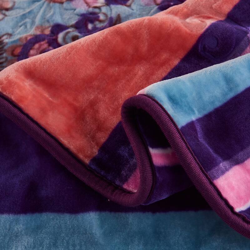 Heavy Crafted Thick Floral 9-pound Winter Fleece Blanket 85"x95"