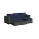 preview thumbnail 18 of 21, Sojourn 3-piece Outdoor Patio Sunbrella Sectional Set Blue