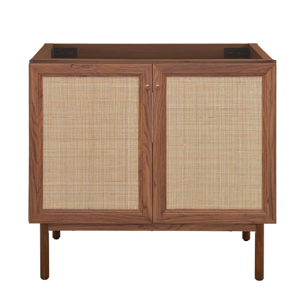 Swiss Madison Chaux 36" Freestanding Bathroom Vanity Cabinet without Top in Brown Oak