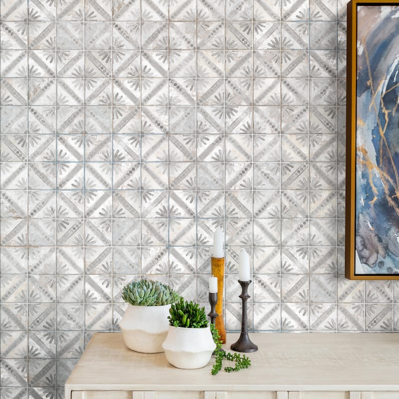 Merola Tile Harmonia Kings Marrakech Grey 13" x 13" Ceramic Floor and Wall Tile - Sample swatch
