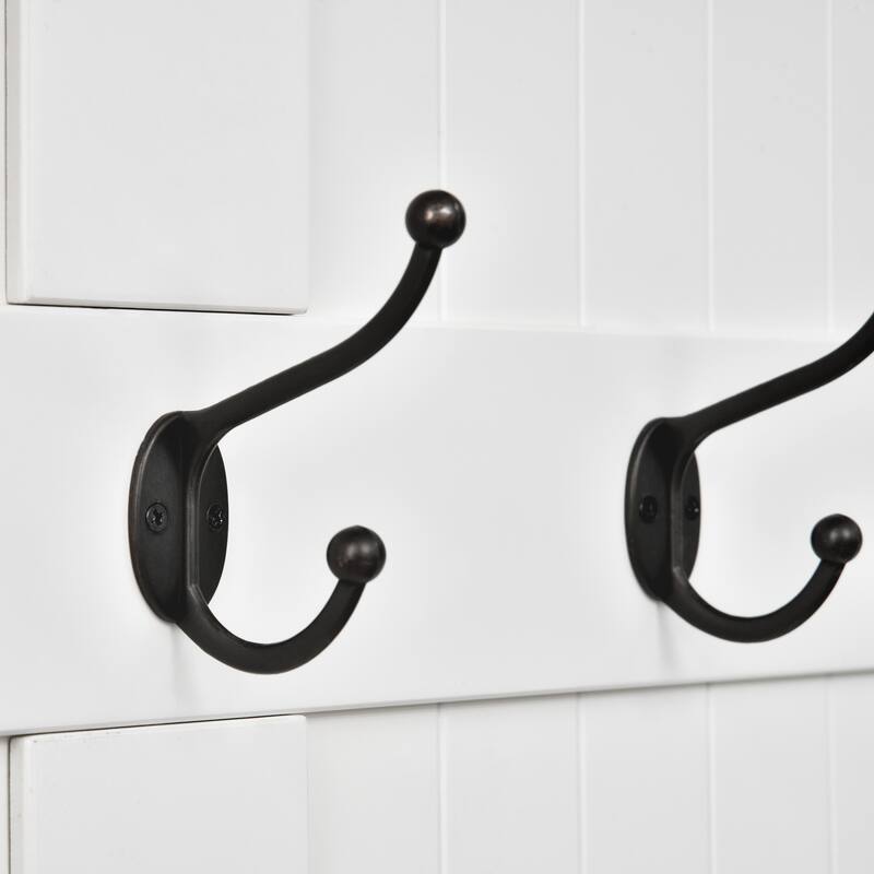 HOMCOM 71" 3-In-1 Hall Tree Storage Bench and Coat Rack with 5 Steel Double Hooks, and Anti-Topple Anchor for Entryway