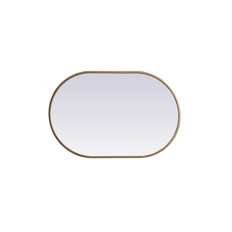 Indigo Home Metal Frame Oval Mirror 20x30 Inch