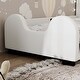 preview thumbnail 22 of 28, Twin Size Upholstered Platform Bed with Headboard & Guardrail