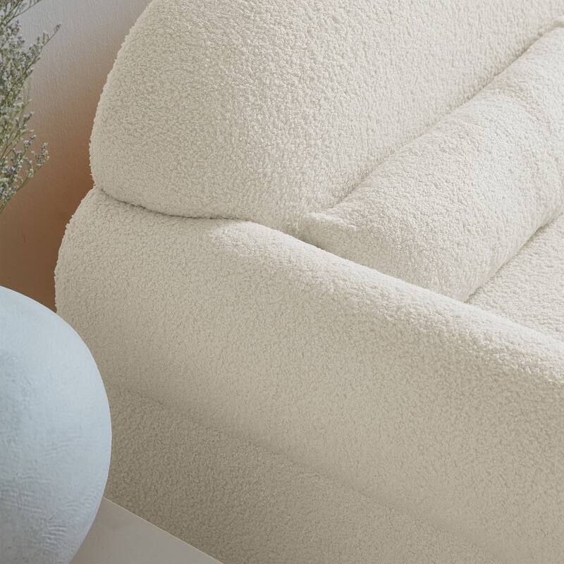 Teddy Fabric Accent Chair with Lumbar Pillow