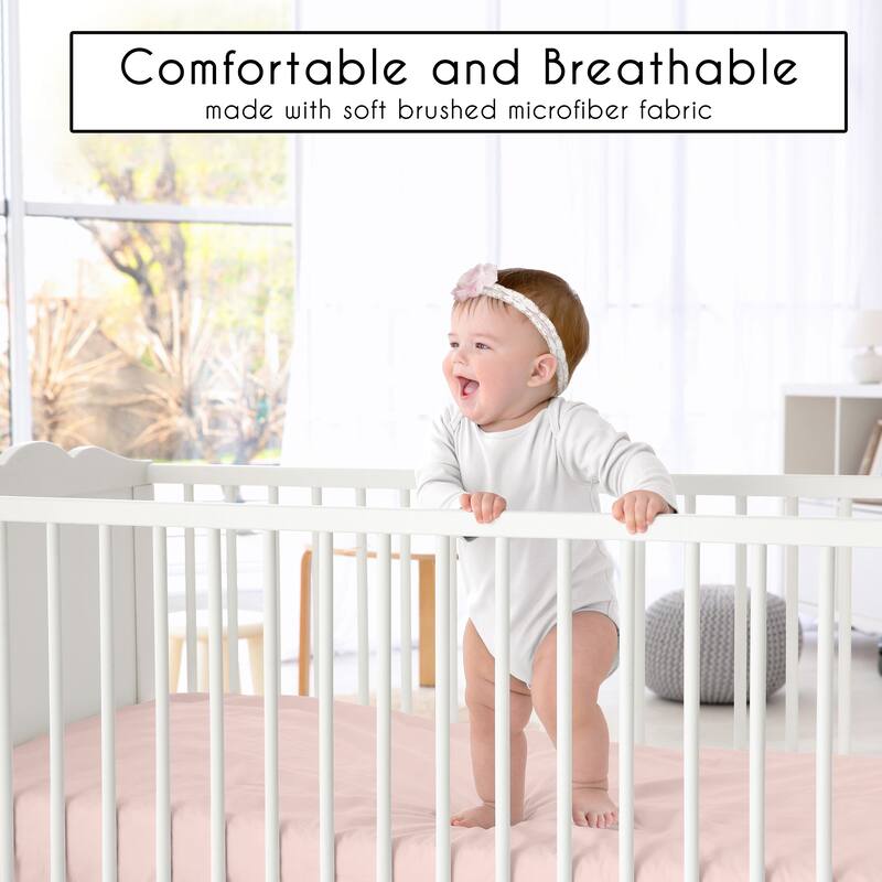 Sweet Jojo Designs Pink Gingham Checkered Plaid Girl 2 Pack Fitted Crib Sheets - Solid Blush & Vintage, Classic, Checkerboard