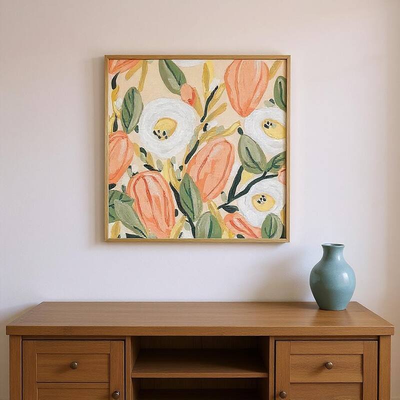 HomeRoots Set Of Two Gleeful Garden Silver Framed Wall Art - 17.00 in. x 17.00 in. x 1.00 in.