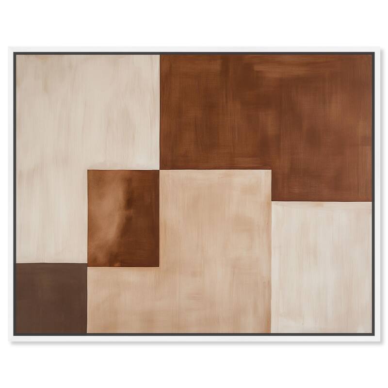 Cream and Brown Panels III Canvas by Art Remedy - White - 24" x 20"