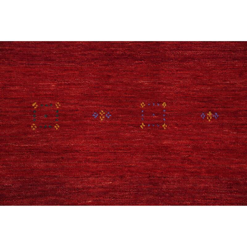 Hand Knotted Oriental 100% Wool Carpet Tribal Animal Pictorial Red Gabbeh Area Rug - 11' 7'' X 8' 2''