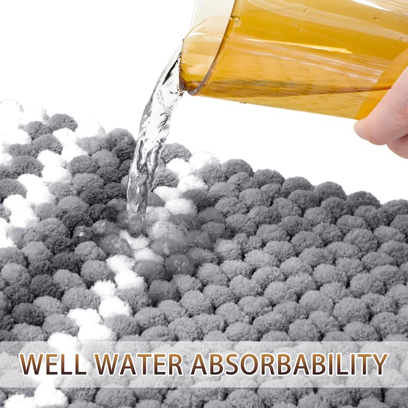 Chenille Rug Nonslip Mat Shaggy Soft Absorbent