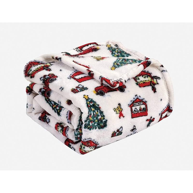 Happy Holidays Microplush Throw Blanket (50" x 60") - Christmas Time