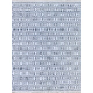 EXQUISITE RUGS Naples Indoor/Outdoor Flatweave PET yarn Light Blue Area ...