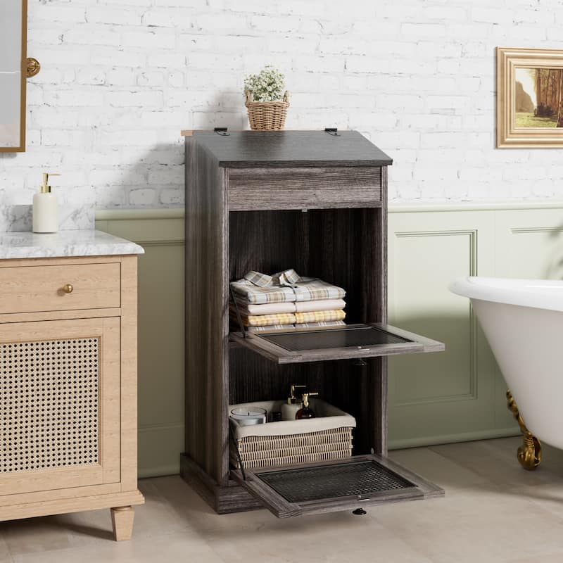 Vintage 2-Door Storage Cabinet Multi-Tier Organizer