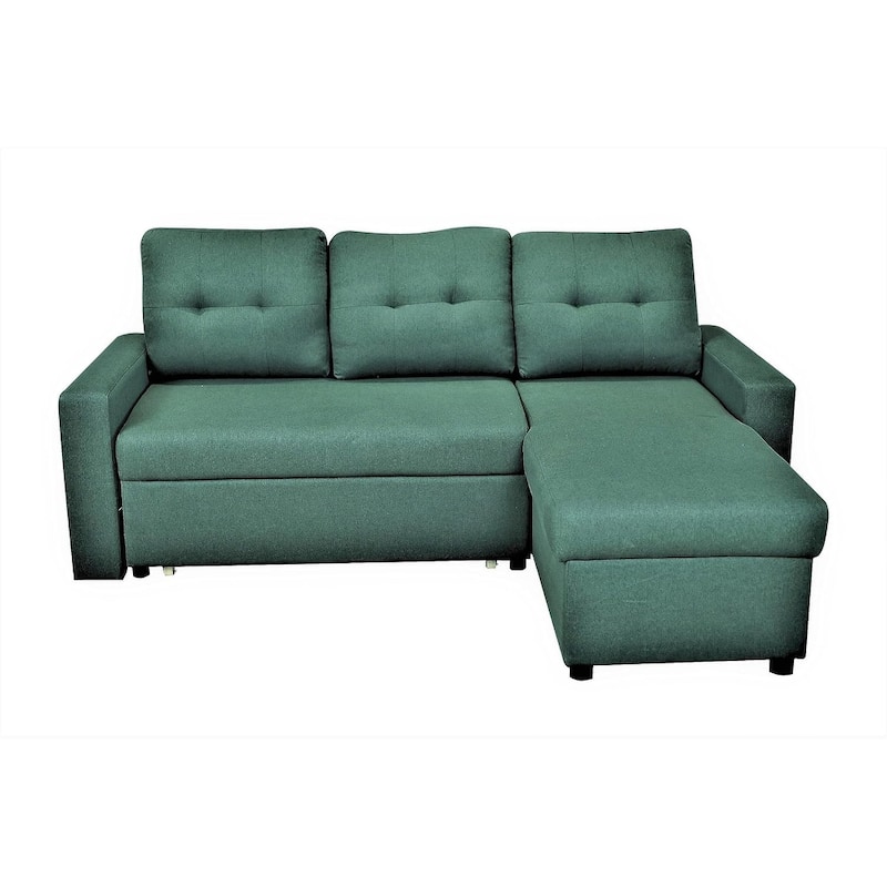 Convertible L-Shaped Sectional Sleeper Sofa Bed Stylish Apartment Furniture