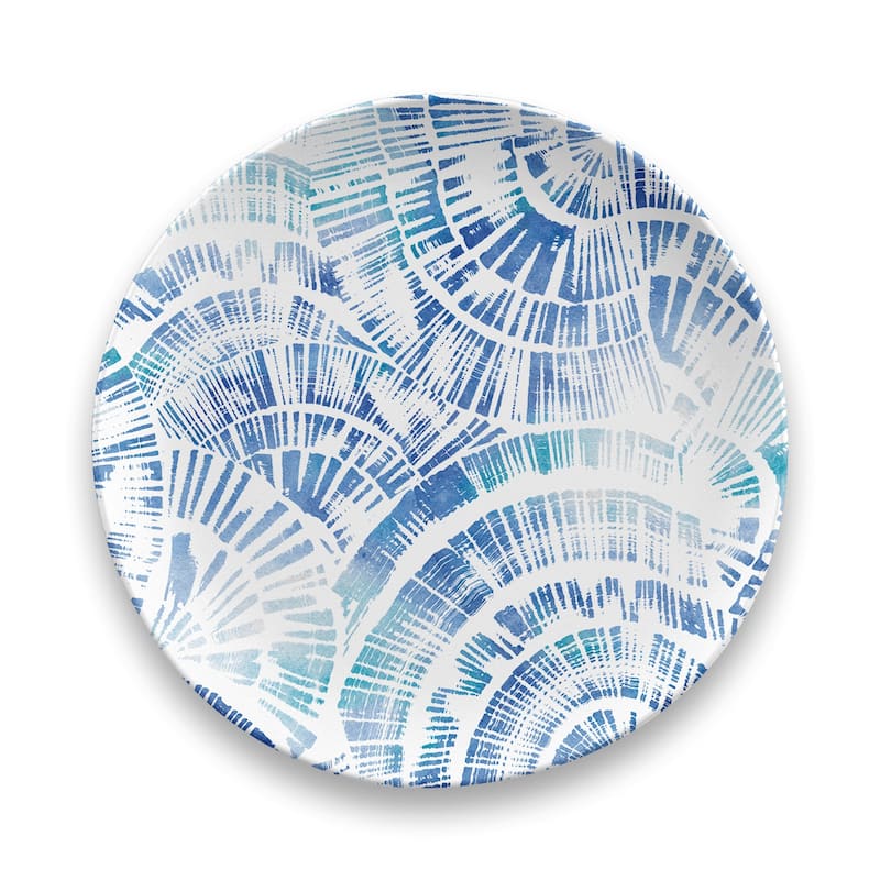 Abode Homewares Coastal Scallops Melamine Salad Plate - Blue - 8.5" - Set of 6