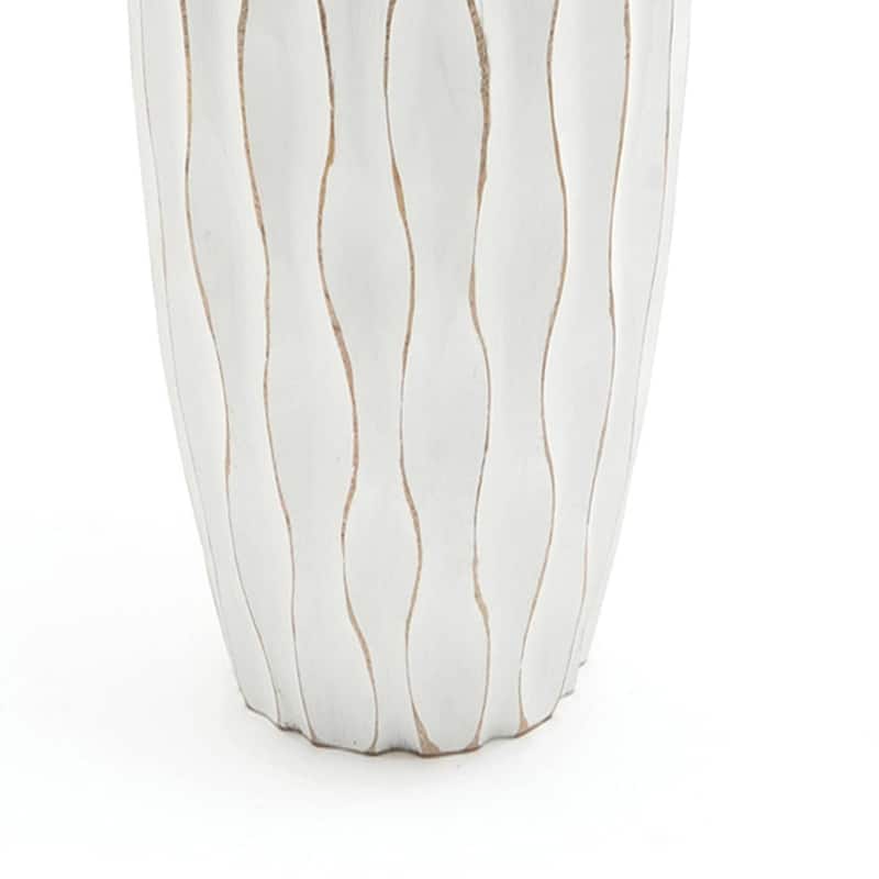 Kyiana Decorative Handcrafted Accent Wood Vase for Living Room- 6x18''